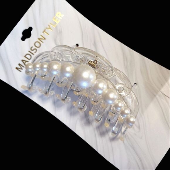 Embellished Pearl Denim Headbands And Clip Hair Accessories Bundle OF 3 NWT - Picture 13 of 14